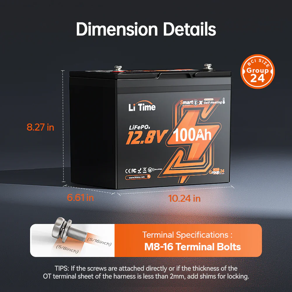 ✅Like new✅12V 100Ah Group 24 Bluetooth Lithium Battery with Self Heating - Image 3