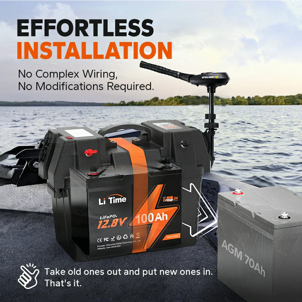 LiTime 12V 100Ah Group 24 Deep Cycle Lithium Battery - Image 4