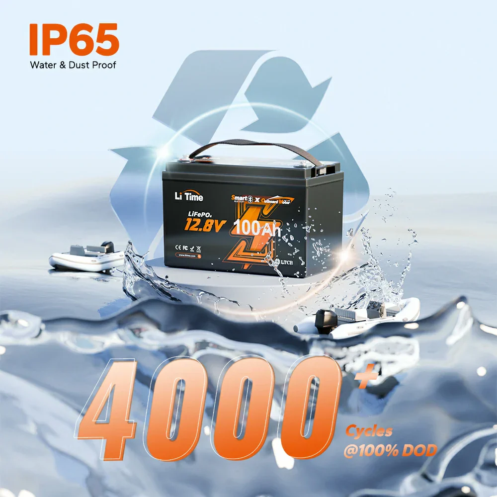 LiTime 12V 100Ah TM Lithium Marine Trolling Motor Battery with Bluetooth - Image 10