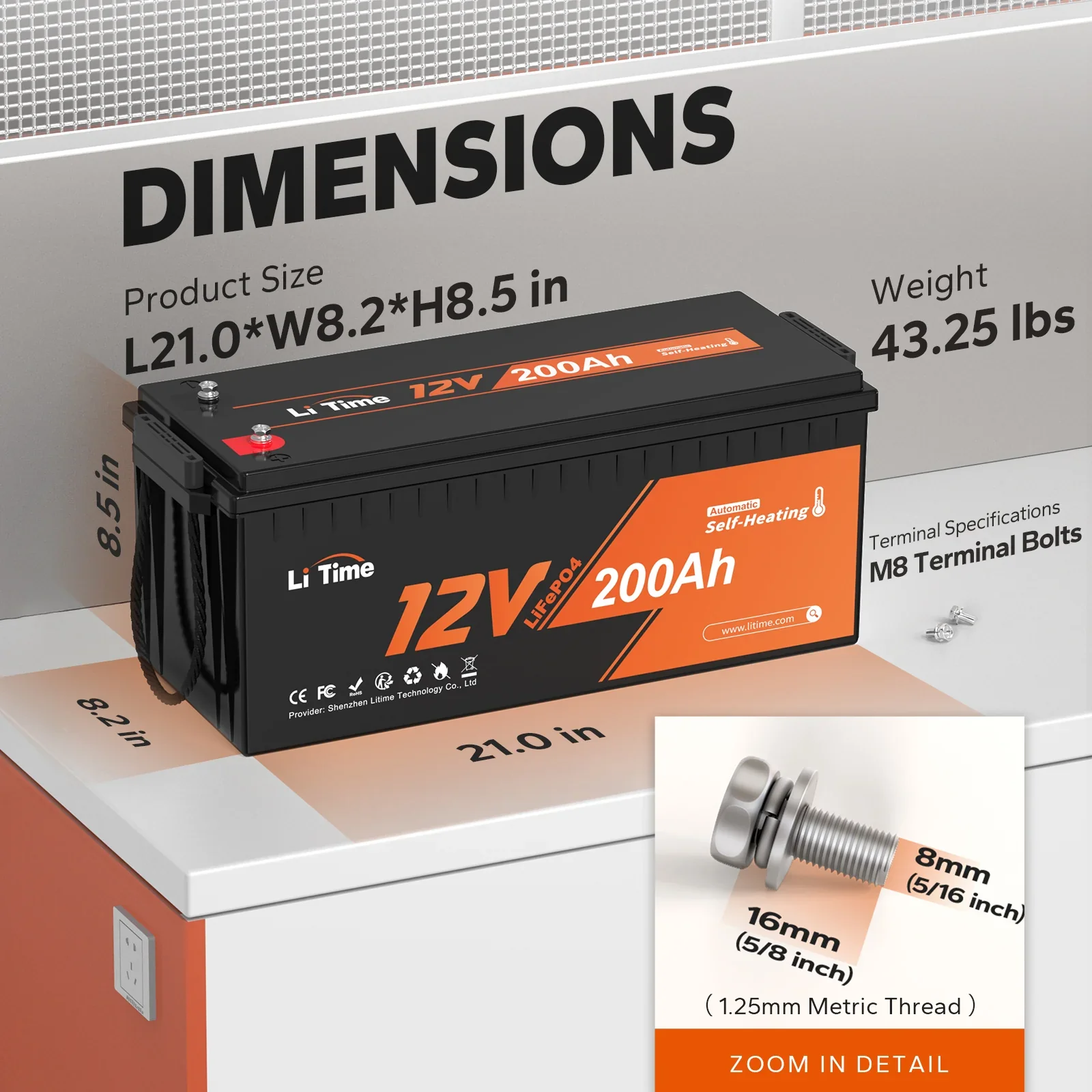 ✅Used✅LiTime 12V 200Ah Self heating Lithium Battery - Image 2