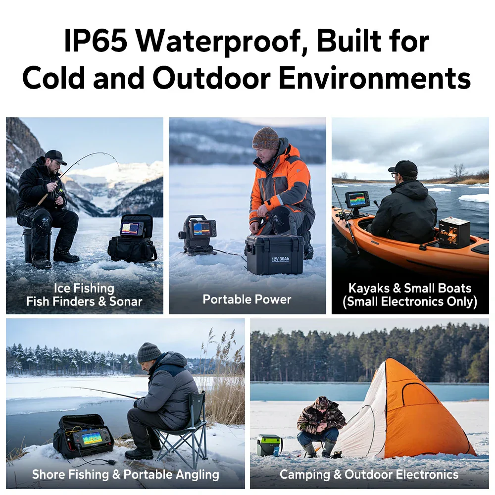 LiTime 12V 30Ah Ice Fishing & Portable Lithium Battery with Bluetooth & Self-Heating - Image 10