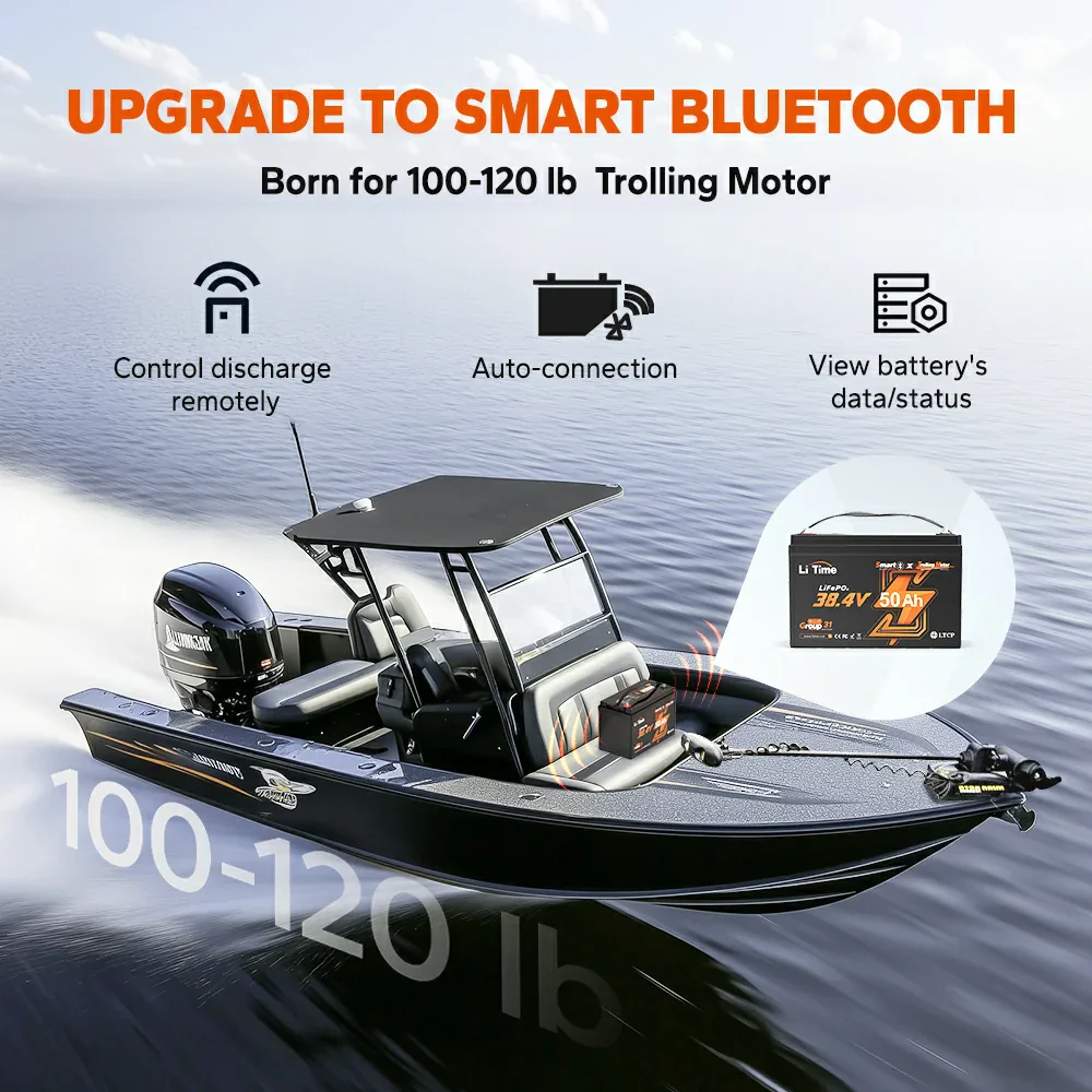 LiTime 36V 50Ah Marine Trolling Motor Lithium Bluetooth Battery - Image 5