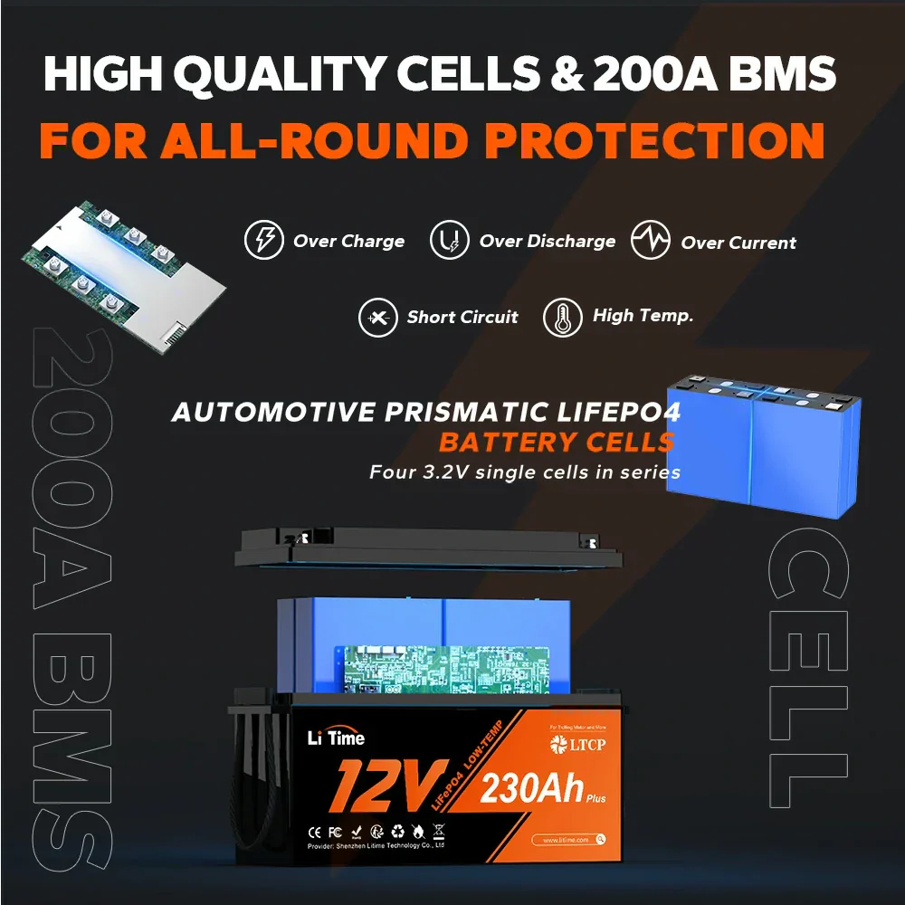 LiTime 12V 230Ah Plus Deep Cycle Battery With Low-Temp Protection - Image 5