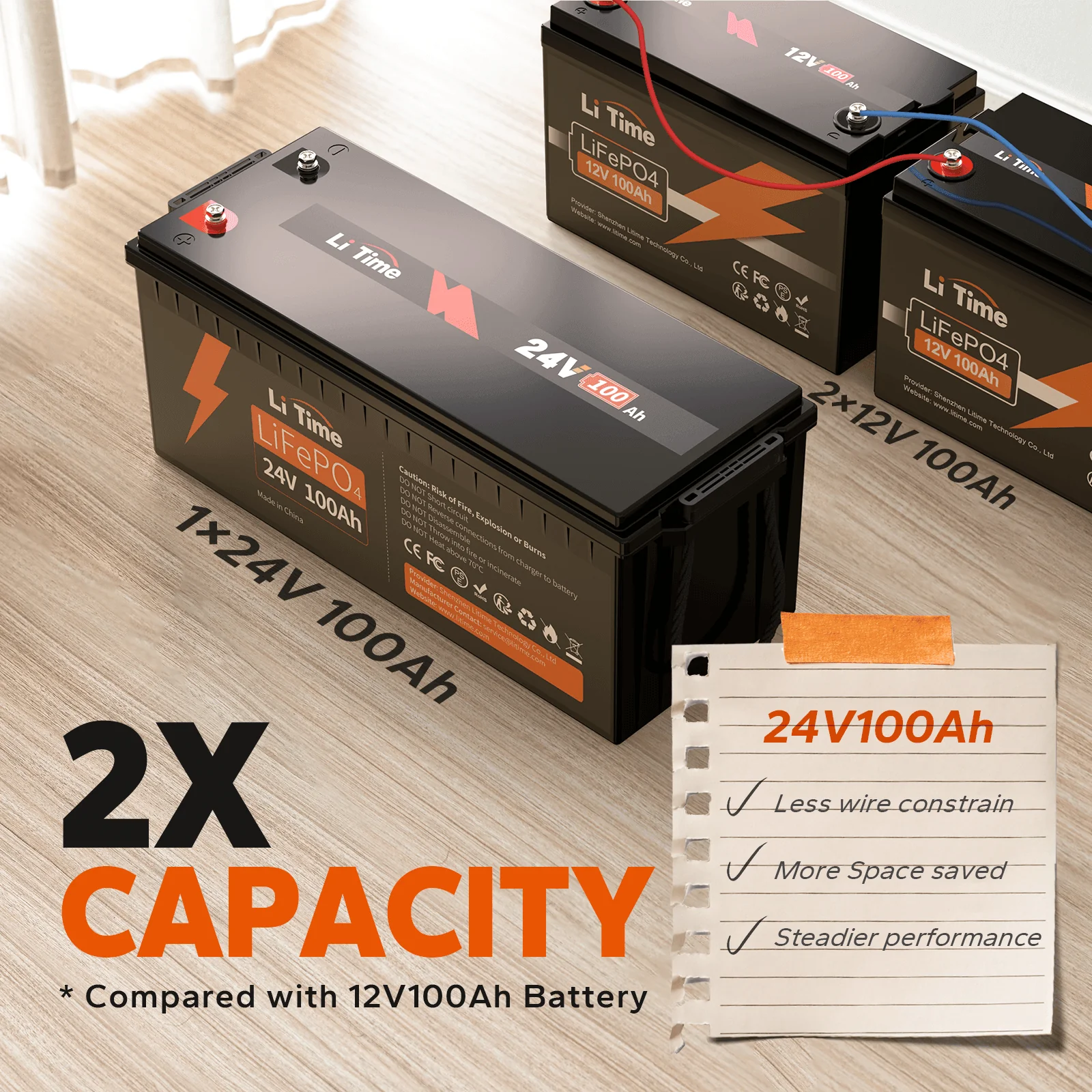 ✅Used✅LiTime 24V 100Ah Lithium Battery - Image 3